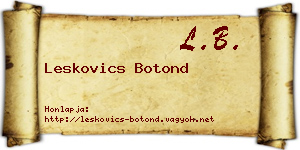 Leskovics Botond névjegykártya